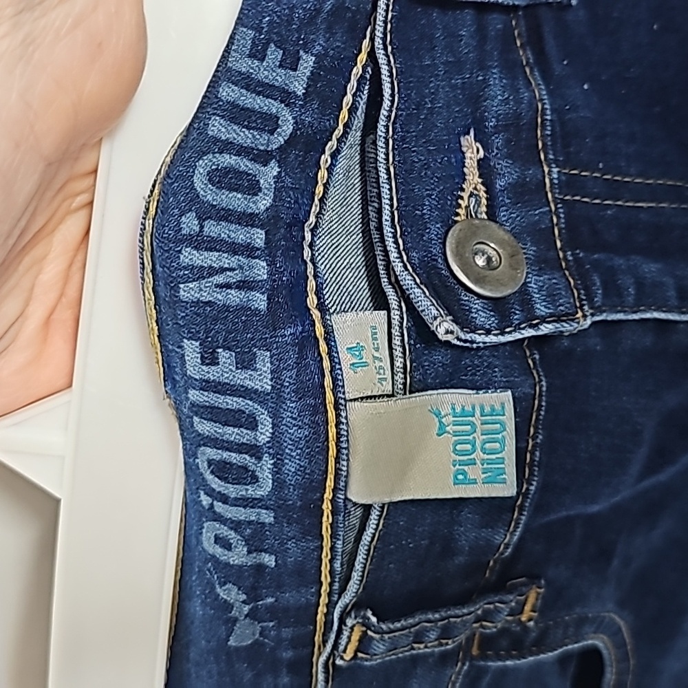 Pique Nique girls straight leg winter warm blue jeans sz 14 - Picture 7 of 7